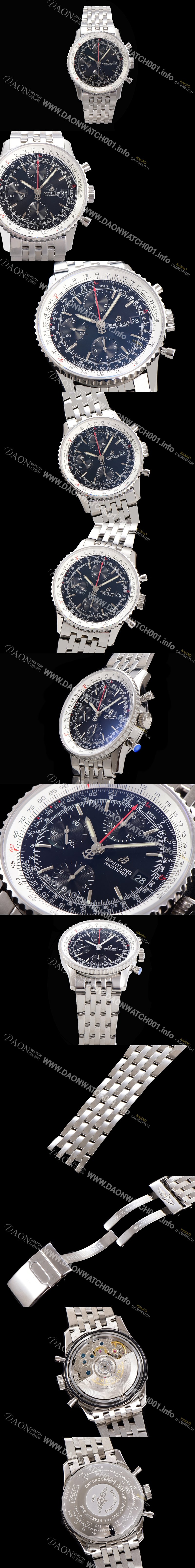 레플리카 [브라이틀링] 남성용 네비타이머 크로노그래프 ETA7750-2 타입 오토매틱 41mm 메탈줄 블랙다이얼 bre3129