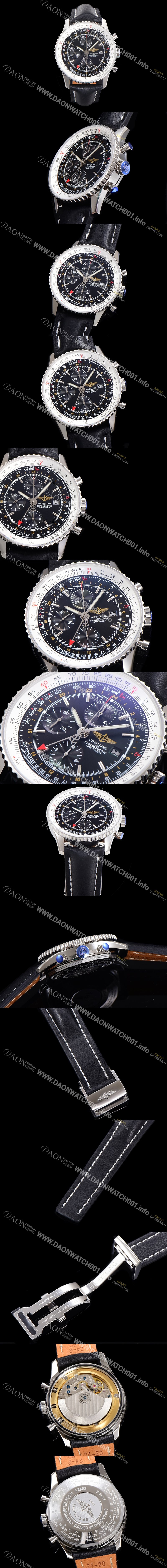 레플리카 [브라이틀링] 남성용 네비타이머 크로노그래프 ETA7750-2 타입 오토매틱 46mm 가죽줄 블랙다이얼 bre5992