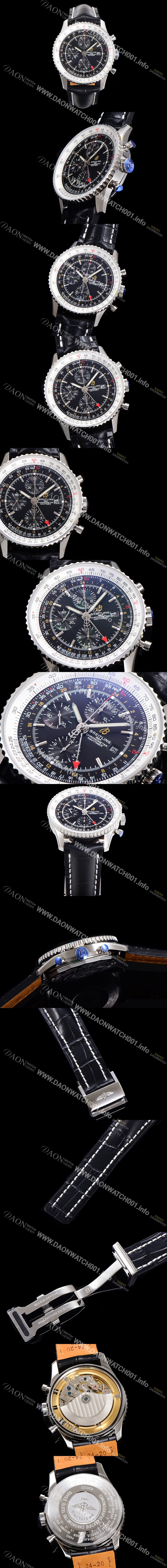 레플리카 [브라이틀링] 남성용 네비타이머 크로노그래프 ETA7750-2 타입 오토매틱 46mm 가죽줄 블랙다이얼 bre2919