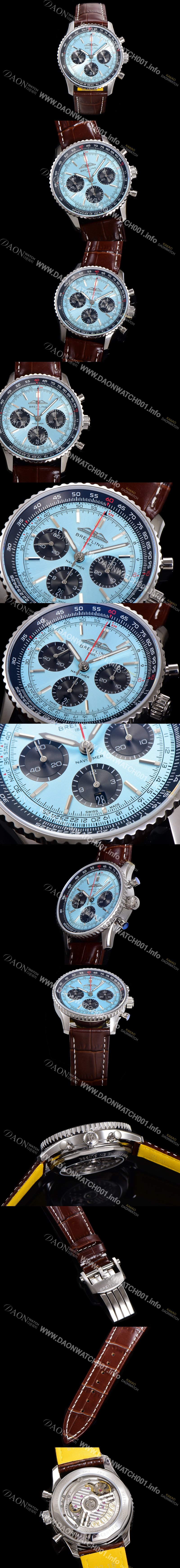 레플리카 [브라이틀링] 남성용 네비타이머 AB0138241C1P1 크로노그래프 ETA7750-2 타입 오토매틱 43mm 가죽줄 블루 다이얼 bre5995