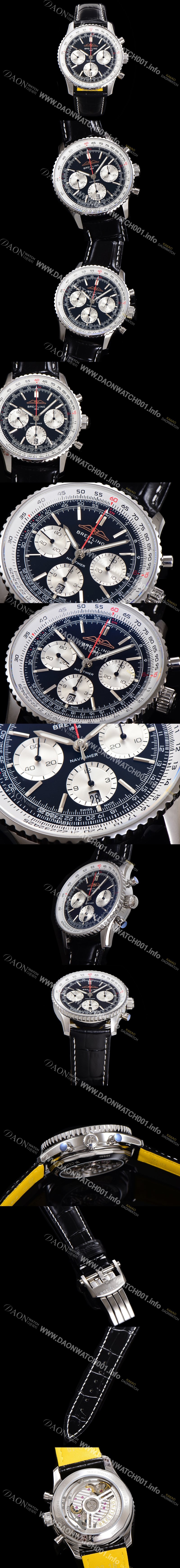 레플리카 [브라이틀링] 남성용 네비타이머 AB0138211B1P1 크로노그래프 ETA7750-2 타입 오토매틱 43mm 가죽줄 블랙 다이얼 bre5996