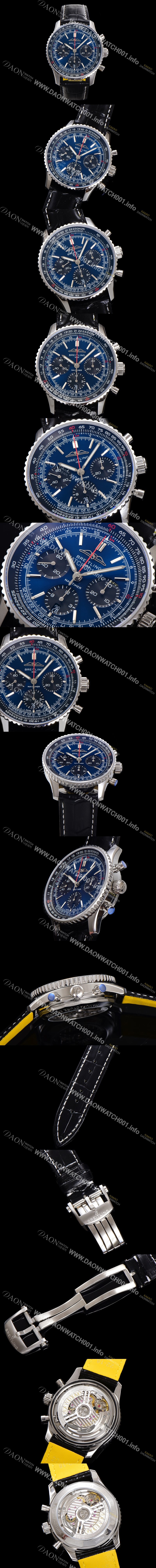 레플리카 [브라이틀링] 남성용 네비타이머 AB0139241C1P1 크로노그래프 ETA7750-2 타입 오토매틱 43mm 가죽줄 블루 다이얼 bre5999