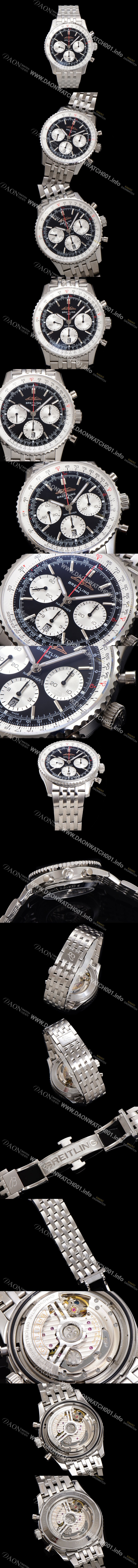 레플리카 [브라이틀링] 남성용 네비타이머 AB0138211B1A1 크로노그래프 ETA7750-2 타입 오토매틱 43mm 메탈줄 블랙 다이얼 bre6007