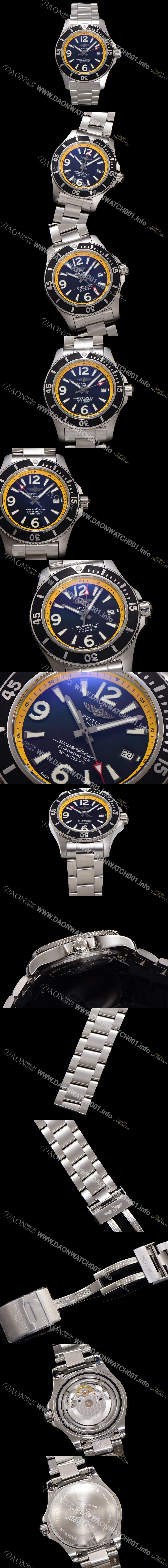 레플리카 [브라이틀링] 남성용 슈퍼오션 A17366D71B1S1 오토매틱 2824타입 42mm 메탈줄 블랙 다이얼 bre6044