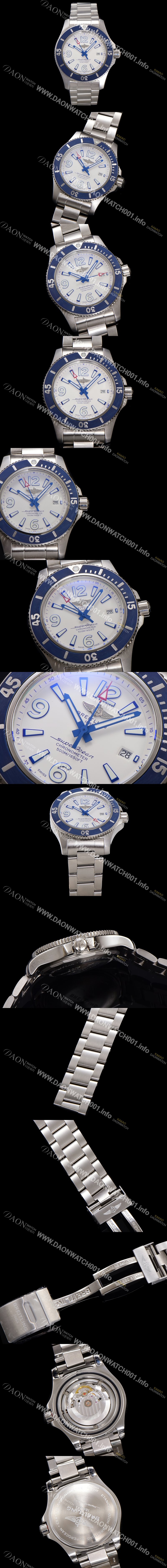 레플리카 [브라이틀링] 남성용 슈퍼오션 A17366D81A1S1 오토매틱 2824타입 42mm 메탈줄 화이트 다이얼 bre6045