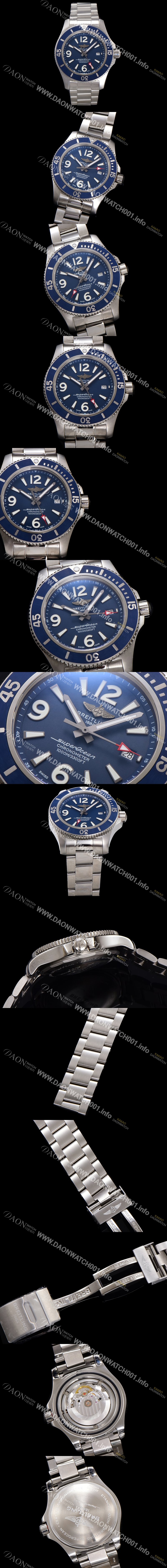 레플리카 [브라이틀링] 남성용 슈퍼오션 A17366D81C1S2 오토매틱 2824타입 42mm 메탈줄 블루 다이얼 bre6046