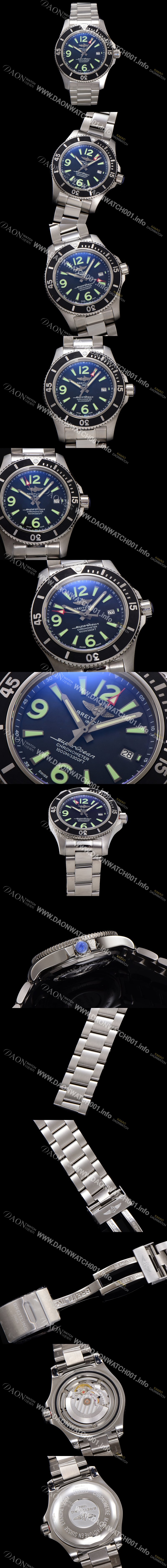 레플리카 [브라이틀링] 남성용 슈퍼오션 A17367D71B1S1 오토매틱 2824타입 44mm 메탈줄 블랙 다이얼 bre6047