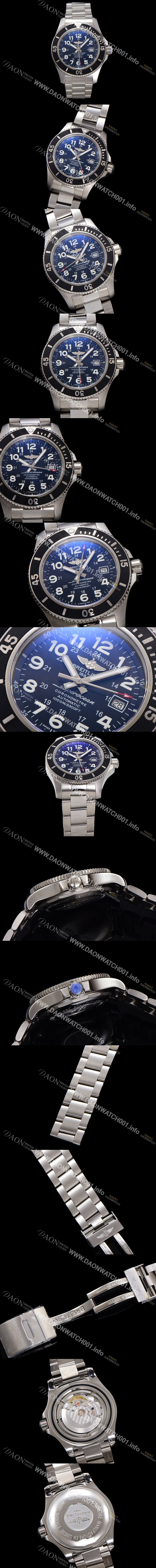 레플리카 [브라이틀링] 남성용 슈퍼오션 A17392D71B1A1 오토매틱 2824타입 44mm 메탈줄 블랙 다이얼 bre6048