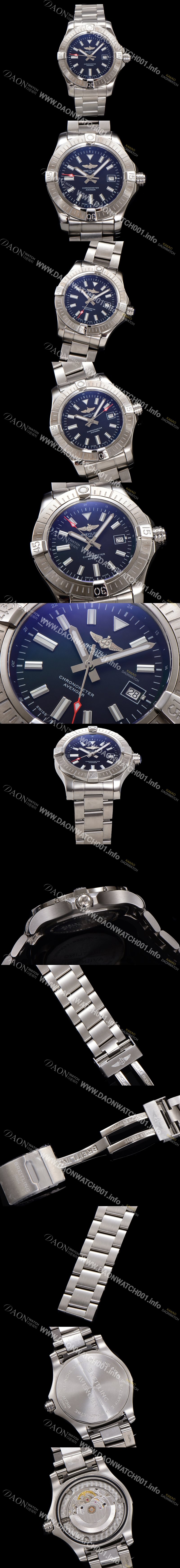 레플리카 [브라이틀링] 남성용 어벤져 A17318101B1A1 오토매틱 2824타입 44mm 메탈줄 블랙 다이얼 bre6052