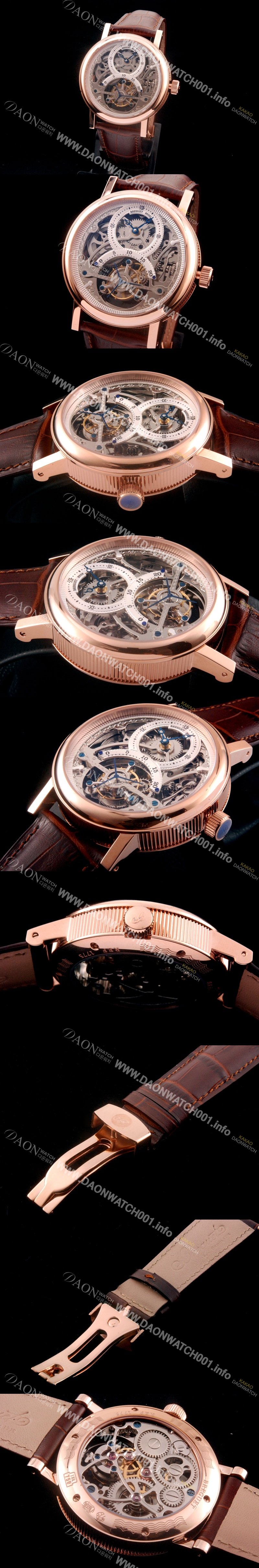 레플리카 [브레게] 남성용 VIP타입 리얼 뚜르비용!!클래식 그랜드 컴플리케이션 3355PT/00/986 스켈레톤 다이얼 18K 로즈골드 투어빌론 탑재 무브먼 BRG0440