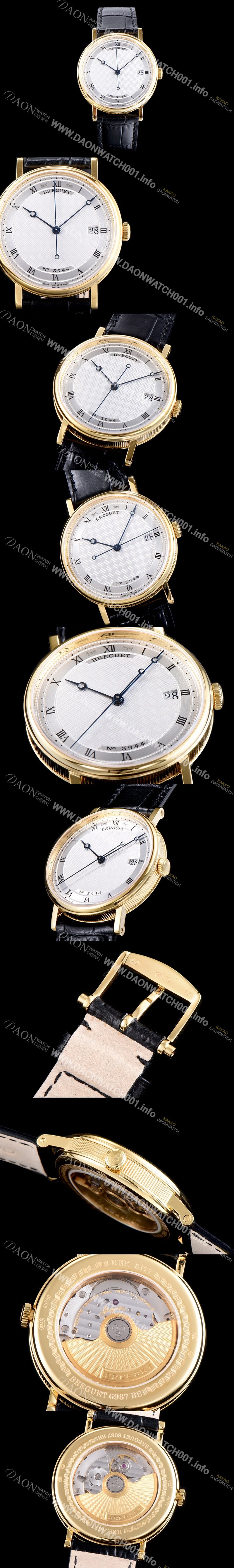 레플리카 [브레게] 남성용 클래식 No.3944 최신버전 업그레이드형 5177BA/12/9V6 18K 옐로우 골드 실버 텍스쳐드 다이얼 오토매틱 무브먼트 BRG0440