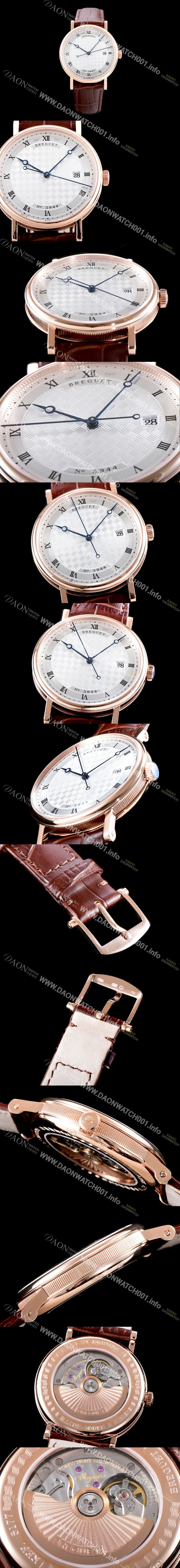 레플리카 [브레게] 남성용 인기제품 클래식 5177BR/12/9V6 38mm 오토매틱 신제품!! 18K 로즈골드 실버 길로쉐 패턴 다이얼 오토매틱 무브먼트 BRG0410