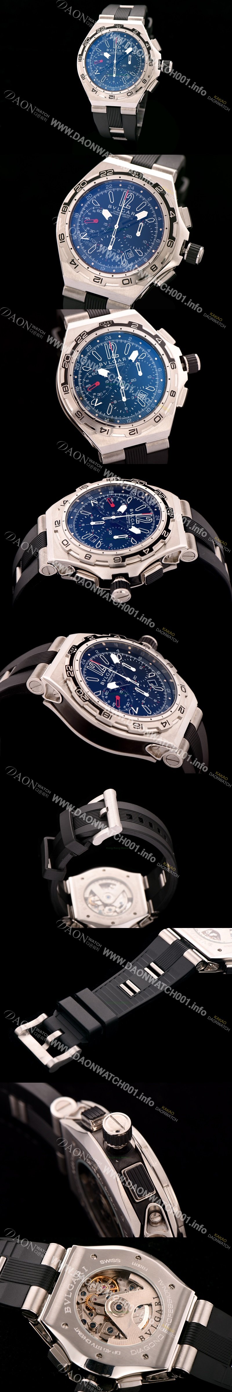 레플리카 [불가리] 남성용 디아고노 프로페셔날 엑스-프로 지엠티 블랙다이얼 BVL4220