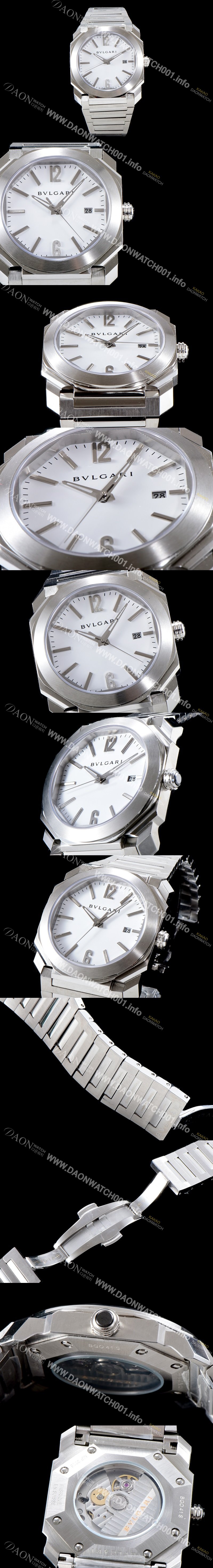 레플리카 [불가리] 남성용 옥토102105 BGO38C3SSD 화이트 다이얼 브레이슬릿 오토매틱 무브먼트 BVL4303