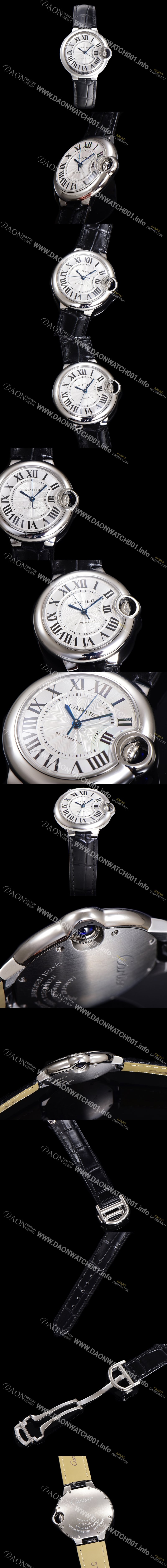 레플리카 [까르띠에] 여성용 신상 발롱블루 W6920085 가죽줄 화이트 다이얼 33mm 오토매틱 무브먼트 CAR0147