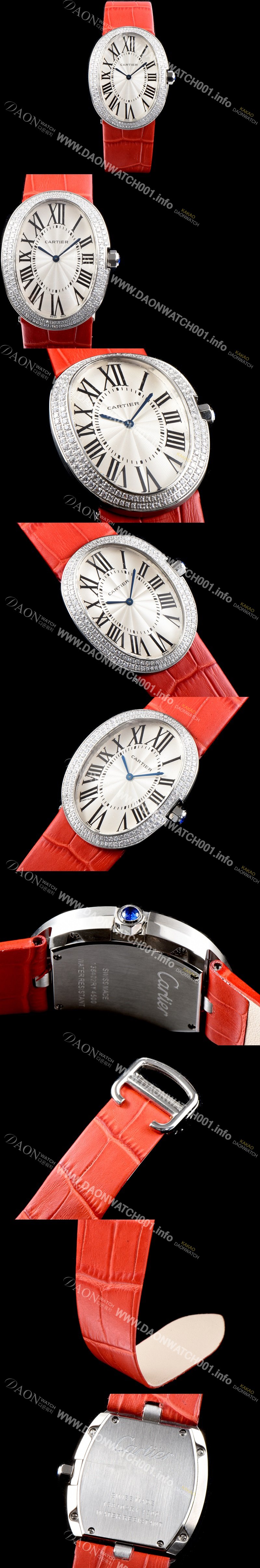 레플리카 [까르띠에] 여성용 베누아 스위스 쿼츠 쥬얼리 베젤 화이트 다이얼 CAR0301