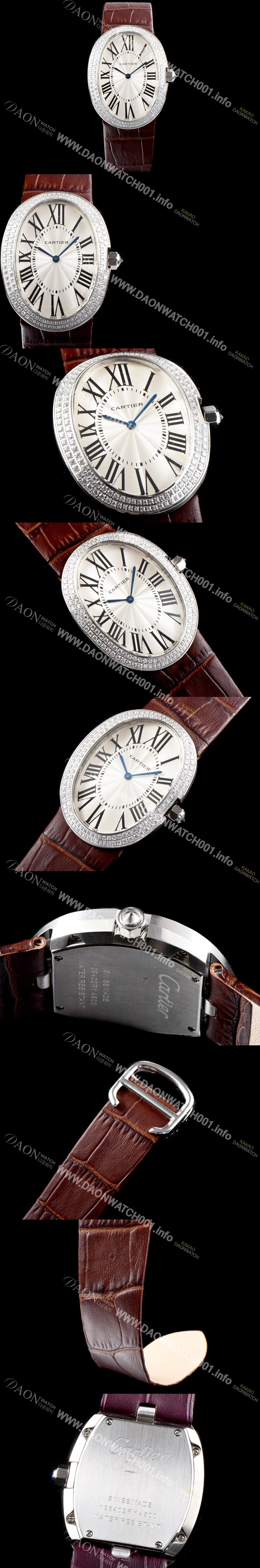 레플리카 [까르띠에] 여성용 베누아 스위스 쿼츠 쥬얼리 베젤 화이트 다이얼 CAR0344