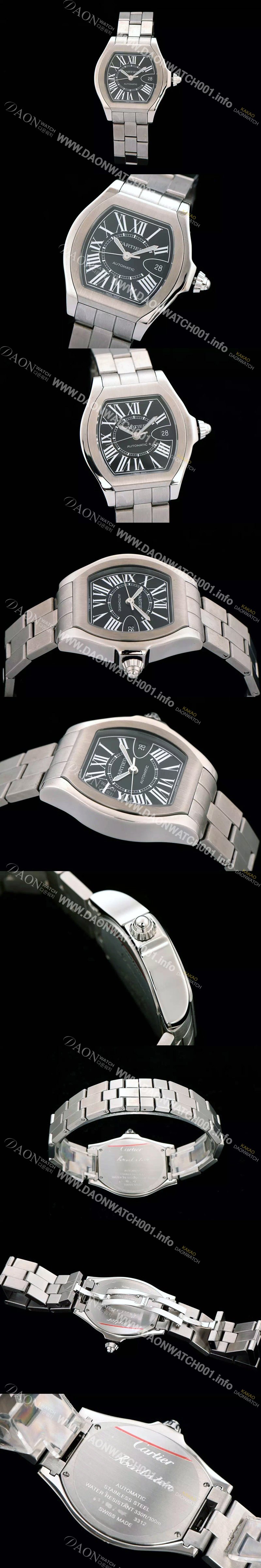 레플리카 [까르띠에] 남성용 로드스터 스위스 2824 무브먼트 블랙 다이얼 CAR0304