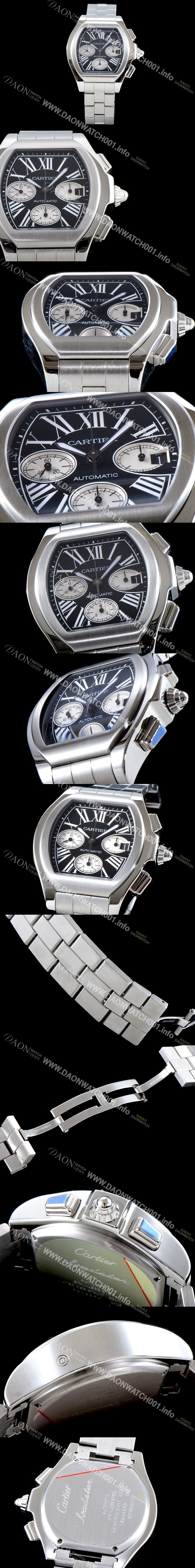 레플리카 [까르띠에] 남성용 로드스터 크로노그래프 블랙다이얼 CAR0302