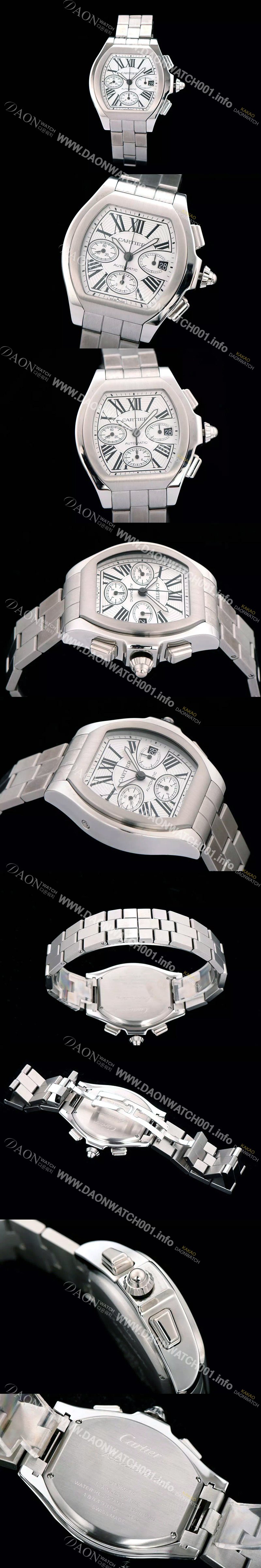 레플리카 [까르띠에] 남성용 로드스터 크로노그래프 화이트다이얼 CAR0301