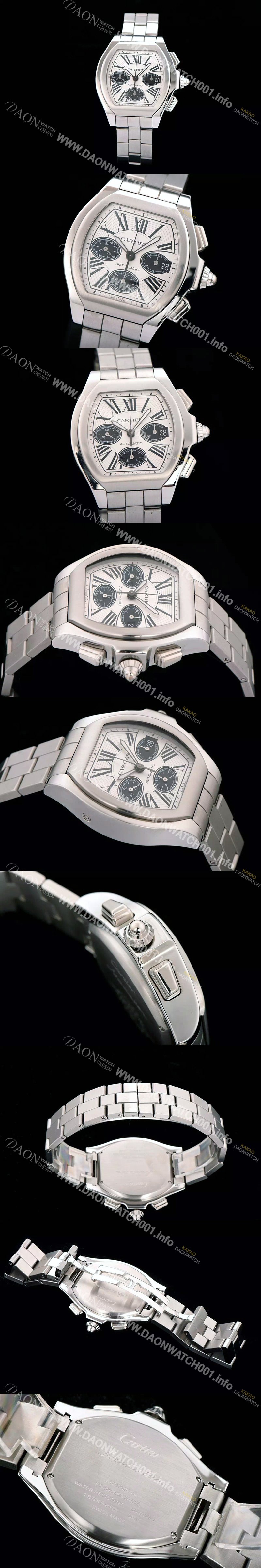 레플리카 [까르띠에] 남성용 로드스터 크로노그래프 다이얼 화이트다이얼 CAR0303