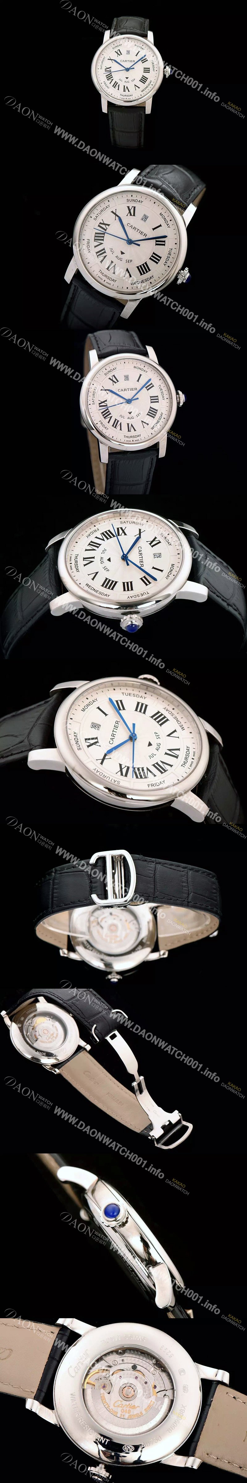 레플리카 [까르띠에] 남성용 솔로 드 까르띠에 오토매틱 42mm 화이트다이얼 CAR0042