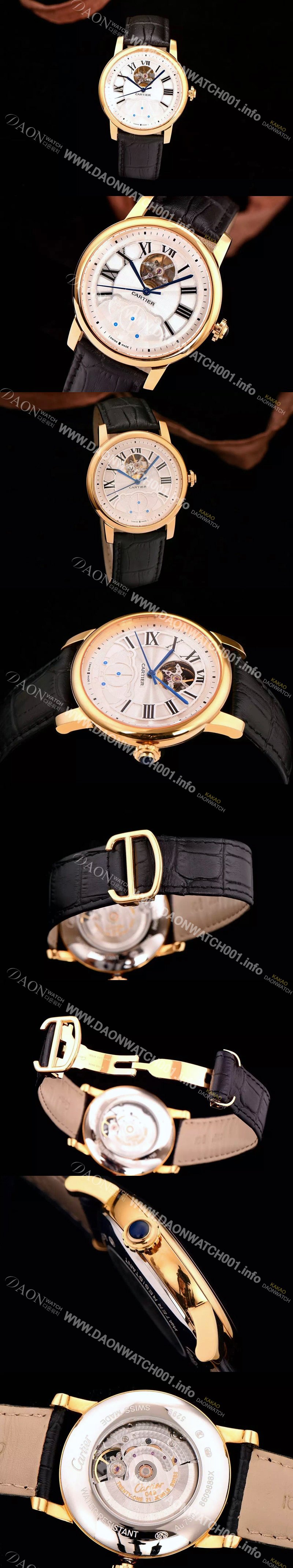 레플리카 [까르띠에] 남성용 로통드 드 까르띠에 오토매틱 시리즈 화이트다이얼 CAR0005