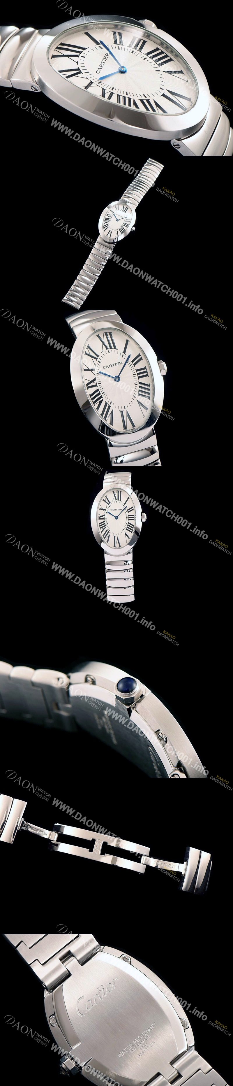 레플리카 [까르띠에] 여성용 베누아 스위스 쿼츠 실버 베젤 화이트 다이얼 CAR0011