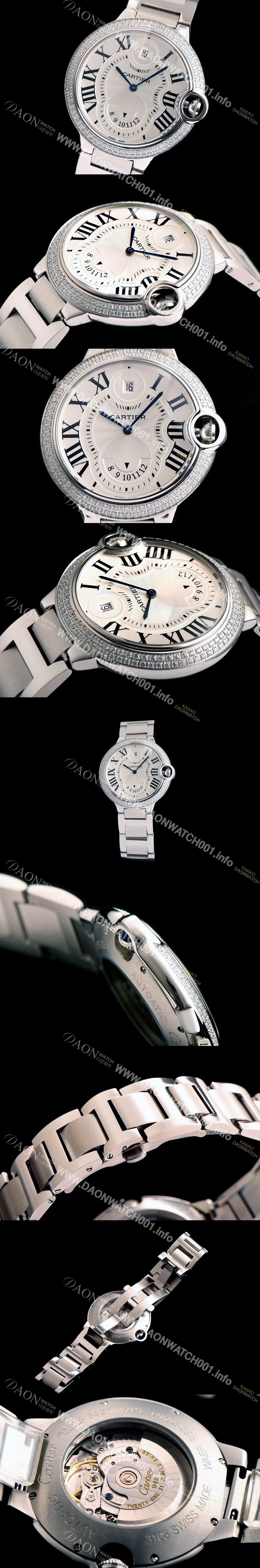 레플리카 [까르디에] 남성용 발롱블루 화이트 다이얼 오토매틱 무브먼트 CAR0039