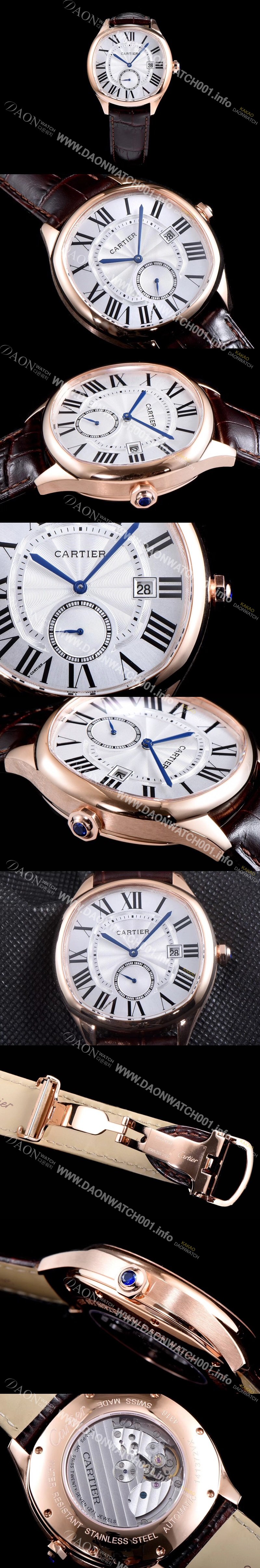 레플리카 [까르띠에] 남성용 토르튜 화이트 다이얼 오토매틱 무브먼트 CAR0028