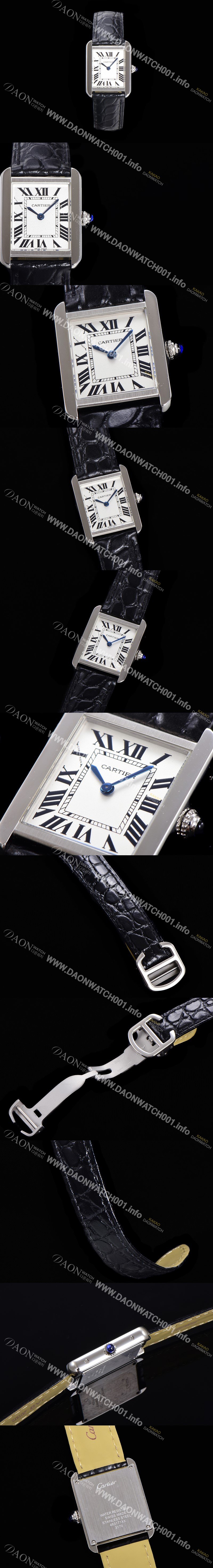 레플리카 [까르띠에] 여성용 신상 탱크 W5200005 악어가죽  31mm 화이트 다이얼 쿼츠므브먼트 CAR0133