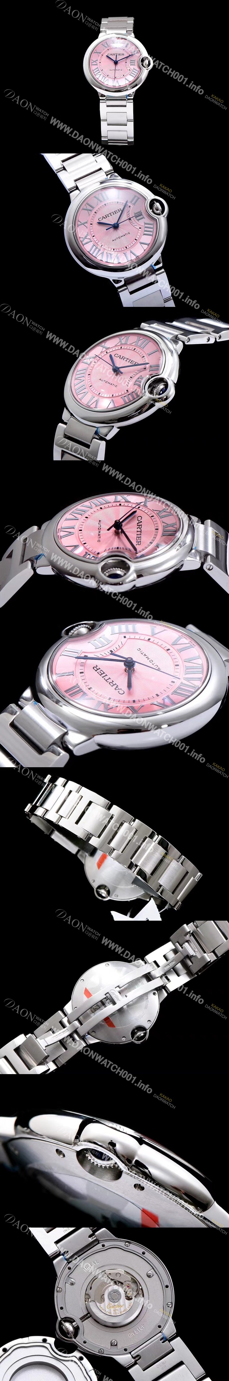 레플리카 [까르띠에] 여성용 신상 발롱블루 W6920100모델 시계 핑크 다이얼 ETA2671-2 오토매틱 무브먼트 CAR0135