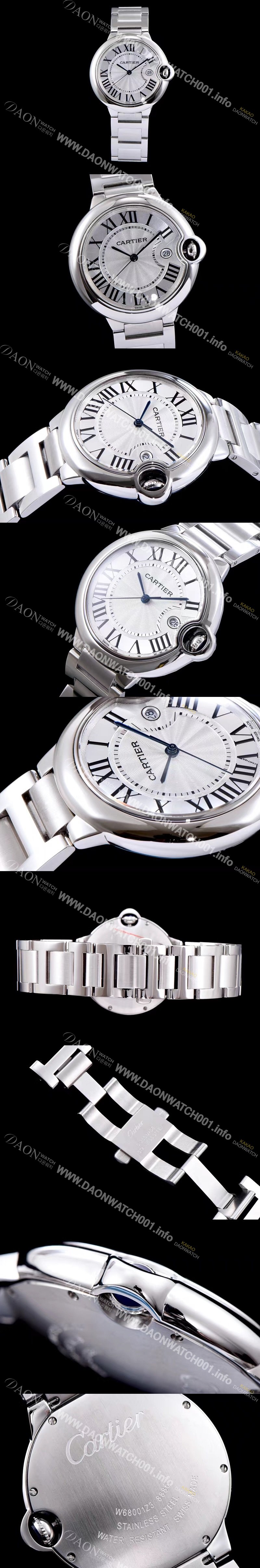 레플리카 [까르띠에] 남성용 발롱블루 드 까르띠에 W69012Z4 42사이즈 화이트 다이얼 쿼츠 무브먼트 CAR0020