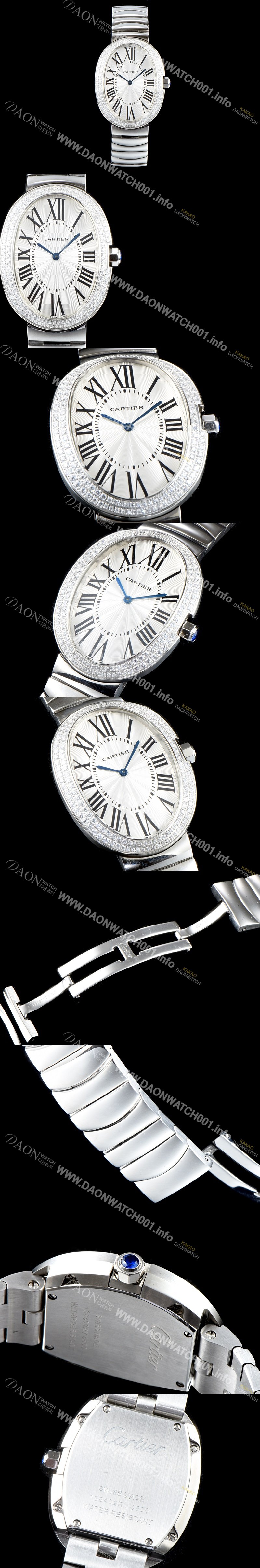 레플리카 [까르띠에] 여성용 베누아 워치 WB520010 라지 모델 1:1 수공 맞물림형식 최상급 쥬얼셋팅 화이트 다이얼 스위스 쿼츠 무브먼트 CAR0050