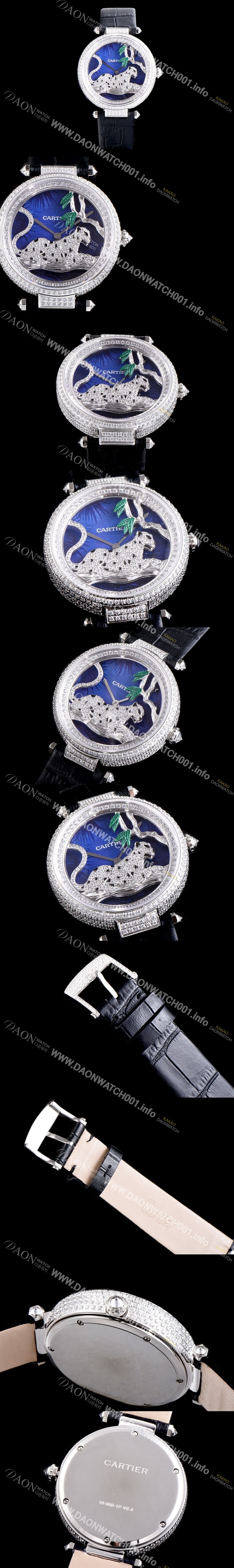 레플리카 [까르띠에] 남성용 팬더 오 끌레르 드 륀 드 까르띠에 HPI00712 하이 쥬얼 세팅 픽첼 다이얼 스위스 쿼츠 무브먼 CAR0014