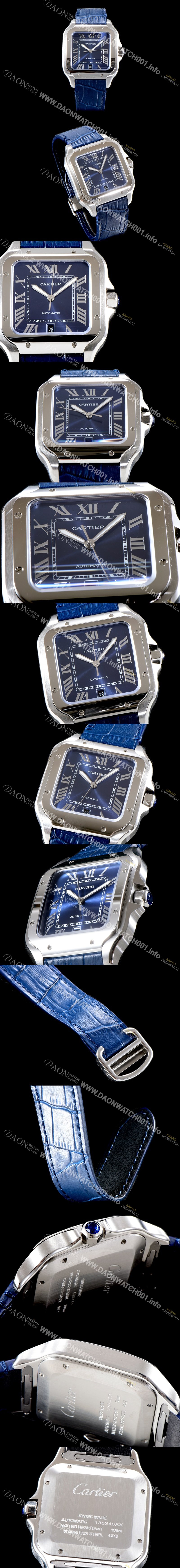 레플리카 [까르띠에] 남성용 산토스 드 까르띠에 워치!! WSSA0013 라지모델 세컨드 크림빛 신형 블루 다이얼 오토매틱 무브먼트 CAR4420