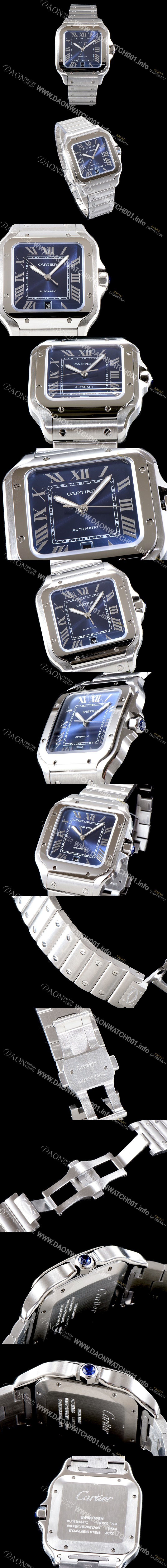 레플리카 [까르띠에] 남성용 산토스 드 까르띠에 워치!! WSSA0013 라지모델 세컨드 크림빛 신형 블루 다이얼 오토매틱 무브먼트 CAR4424