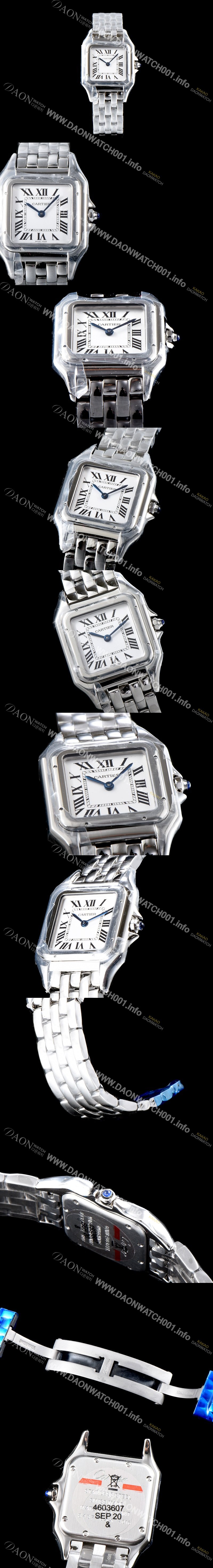 레플리카 [까르띠에] 여성용 NEW 쿼츠 타입 팬더 드 까르띠에 워치 WSPN0007 미듐 모델 18K 화이트 골드&스틸 케이스 화이트 다이얼 브레이슬릿 스위스 쿼츠 무브먼 CAR4041