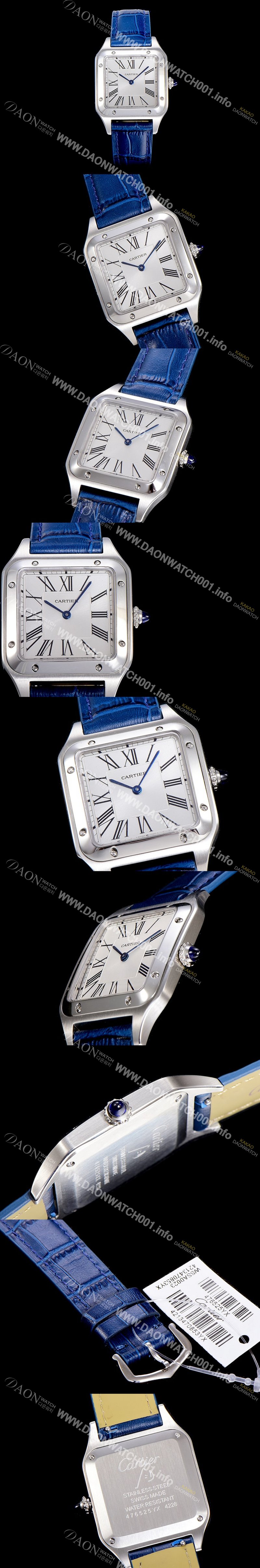 레플리카 [까르띠에] 남여공용 산토스 쿼츠시계 43.5mm M 사이즈 화이트 다이얼 스위스 쿼츠 CAR66931