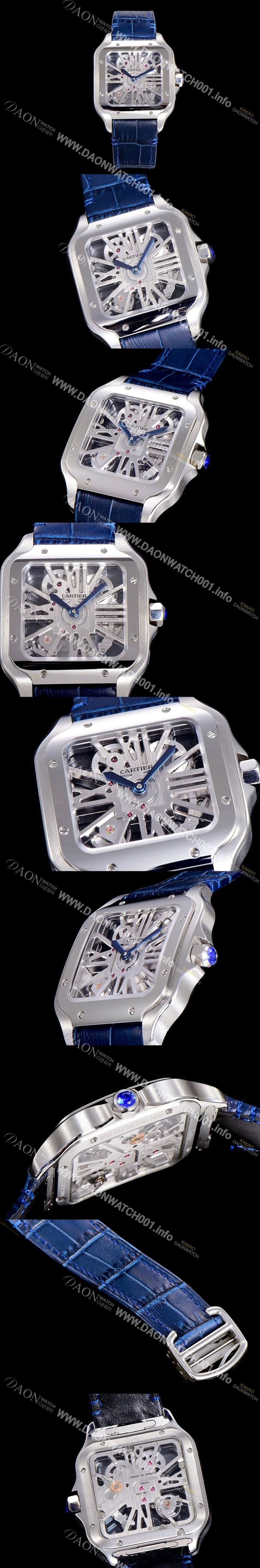 레플리카 [까르띠에]남성용  산토스 더 까르띠에 수동/기계식 라지39.8미리 스켈레톤 다이얼 CAR18125