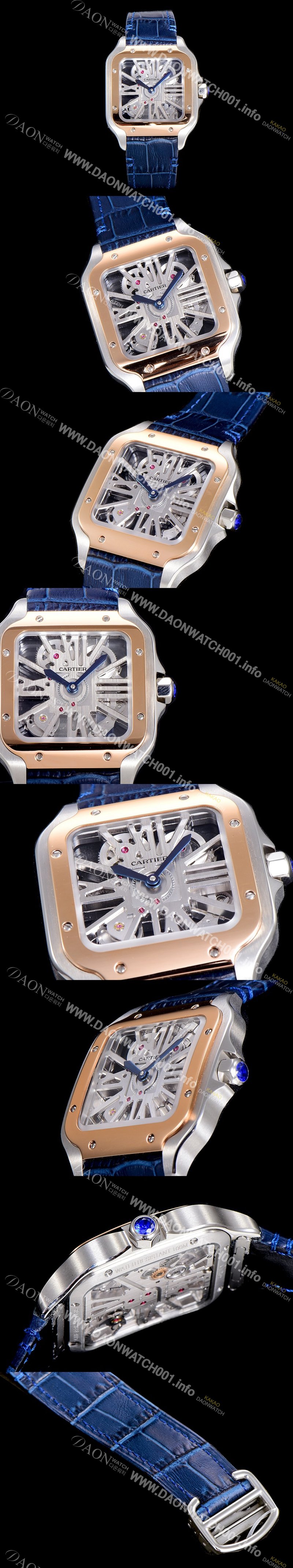 레플리카 [까르띠에]남성용  산토스 더 까르띠에 수동/기계식 라지39.8미리 18k 로즈골드  스켈레톤 다이얼 CAR37394