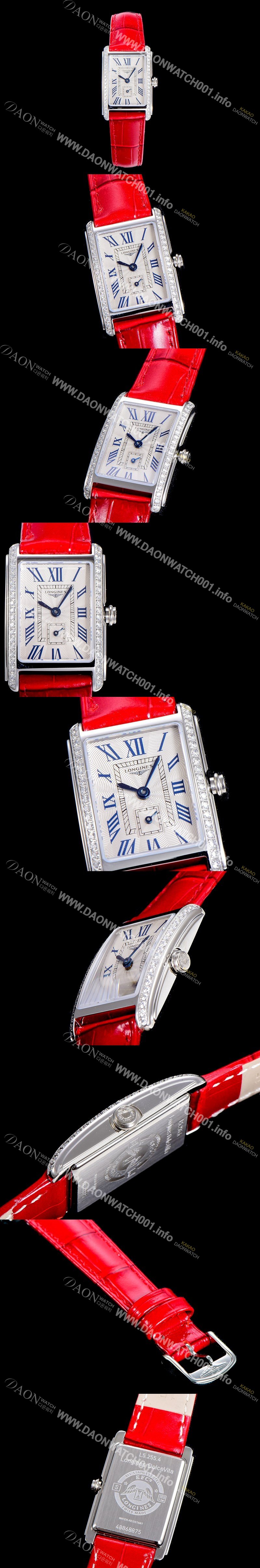 레플리카 [론진] 돌체비타 스텐레스스틸 보석/큐빅 셋팅 쿼츠L178.2 20.8미리 악어가죽 화이트다이얼 CAR11345