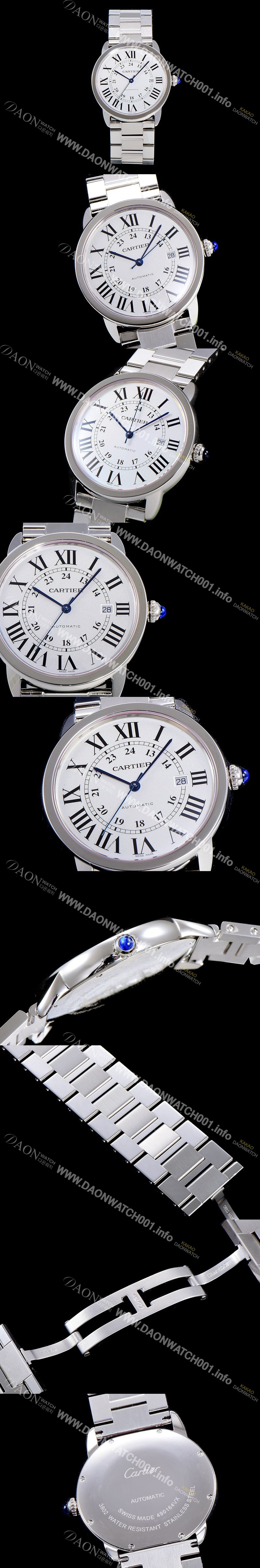 레플리카 [까르띠에] 남성용 롱드 더 솔로 W6701011 오토매틱 ETA2892-2 42미리XL 메탈시계 화이트다이얼 CAR11418