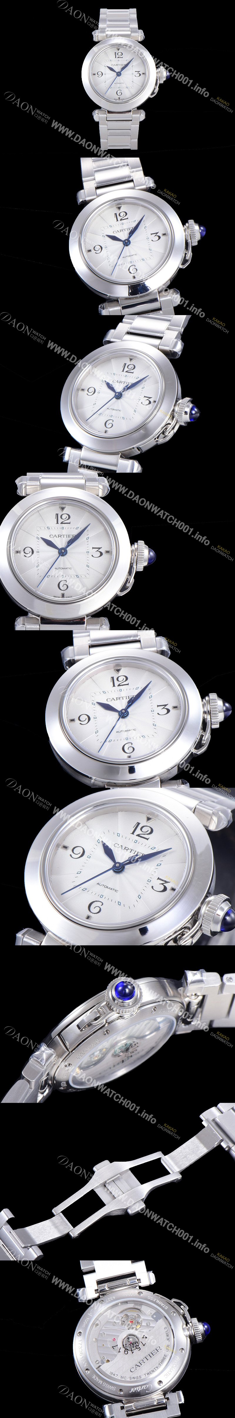 레플리카 [까르띠에] 여성용 파샤 드 오토매틱 1847MC 35미리 메탈 화이트다이얼 CAR11437