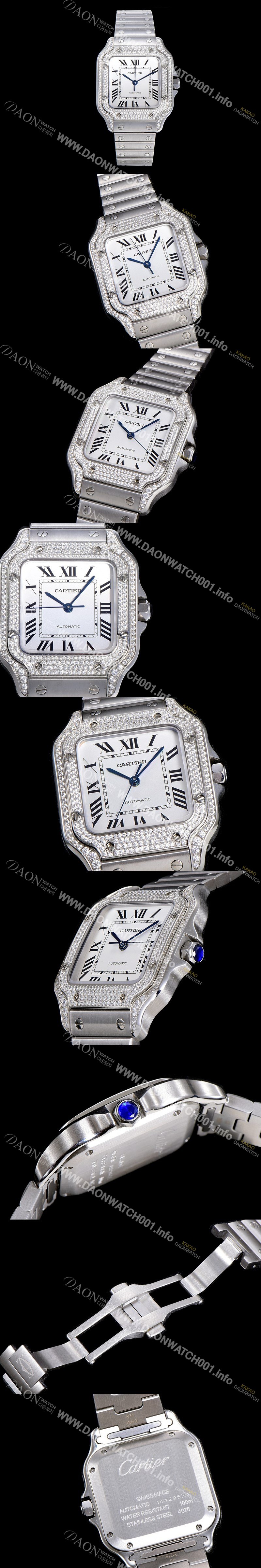 레플리카 [까르띠에] 남성용 산토스 더 까르띠에 WJSA0006 오토매틱 ETA2892-2 보석시계 35.1미리 화이트다이얼 CAR11472