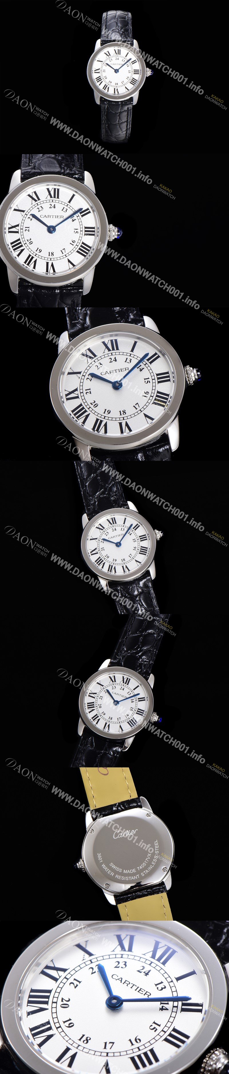 레플리카 [까르띠에] 여성용 롱드 더 솔로 WSRN0019  쿼츠 므브먼트 29미리 악어가죽줄 화이트다이얼 CAR11536