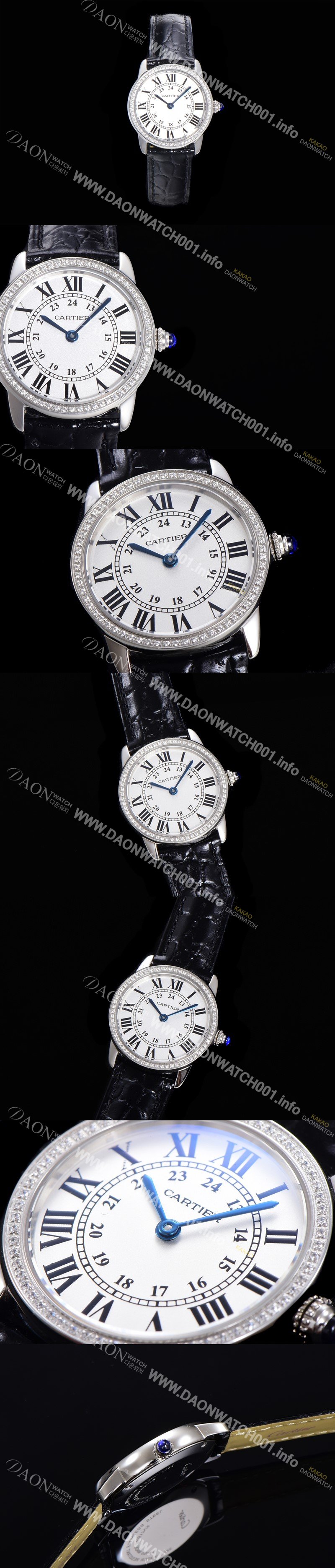 레플리카 [까르띠에] 여성용 롱드 더 솔로 WR000251  쿼츠 므브먼트 29미리 큐빅베젤 악어가죽줄 화이트다이얼 CAR11542