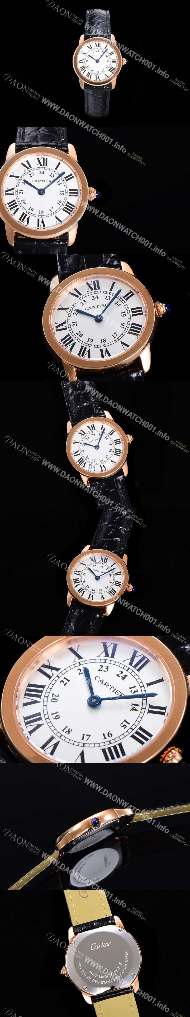 레플리카 [까르띠에] 여성용 롱드 더 솔로 W6701007  쿼츠 므브먼트 29미리 로즈골드 악어가죽줄 화이트다이얼 CAR11544