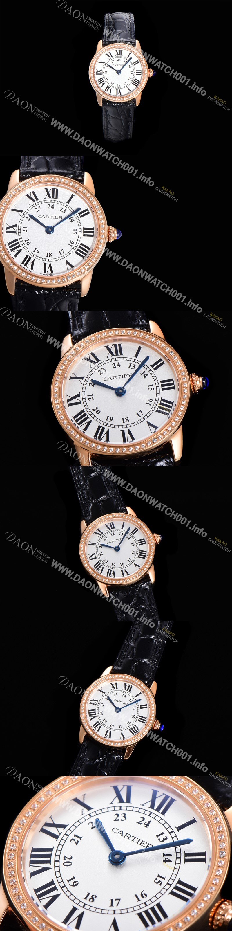 레플리카 [까르띠에] 여성용 롱드 더 솔로 WR000351  쿼츠 므브먼트 29미리 로즈골드 큐빅베젤 악어가죽줄 화이트다이얼 CAR11547