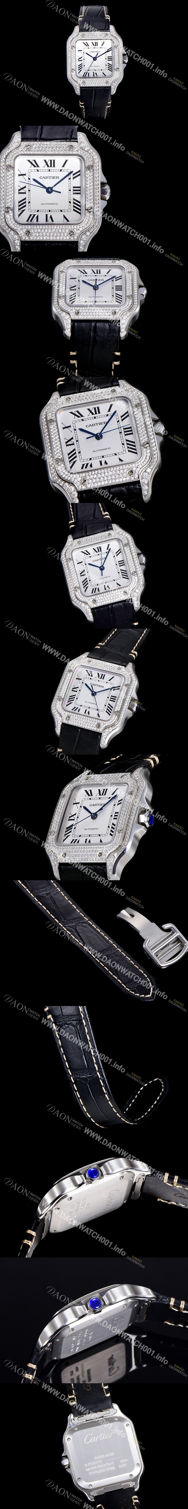 레플리카 [까르띠에] 남성용 산토스 더 까르띠에 WJSA0006 오토매틱 ETA2892-2 보석시계 35.1미리 화이트다이얼 CAR13942